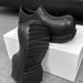 Shoes Men's Big Head Rain Boots Retro Casual Women's Couple Same Style Round Head Thick Bottom Heightening Black Summer_vogvips.com