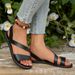 plus Size Women's Flat Sandals 2025 Fashionable And Versatile round Toe Stylish Comfortable Summer New Arrival Shoes_vogvips.com