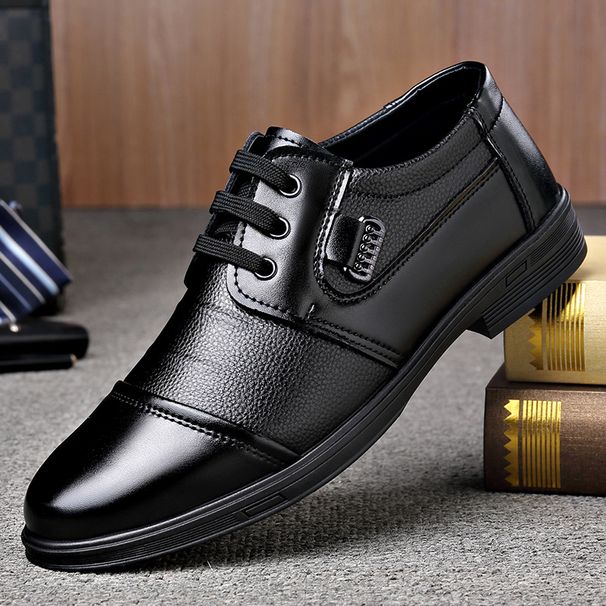 Men's Genuine PU Leather Oxford Shoes - Comfortable Slip-Resistant Business Casual Shoes For Office & Daily Wear_vogvips.com