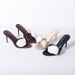 Elegant Floral High Heel Sandals For Women - Comfortable Round Toe Satin Slides With Rubber Sole (Black, Burgundy, Nude)_vogvips.com