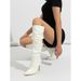 Women's High Heel Boots Pointed Toe Knee High Boots Sexy Stiletto Side Zipper Glossy PU Leather Dress Boots For Party & Evening"_vogvips.com