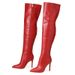New Style Thin Heel High Tube Bare Outdoor Street T-stage Show Full Fashion Long Boots 42_vogvips.com