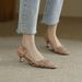 Super Slimming~ Soft Leather French Style Peep Toe Hollow Sandals For Women 2025 Summer Apricot Versatile Woven Backless_vogvips.com