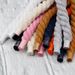 Shoelaces Handmade DIY Solid Color Round Three Strand Cotton Rope Rope 8mm Thick Pure Cotton Braided Decorative Shoelaces_vogvips.com