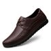 Large Size Men's Casual Leather Shoes Lace-up Casual Shoes Solid Color Men's Shoes_vogvips.com
