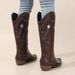 Women's Embroidered Round Toe Chunky Heel Mid-Calf Boots Stylish Casual Riding Boots For Daily Wear Holiday Fashion Daily Women's Boots_vogvips.com