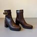 Sheepskin Version~ Genuine Leather Retro Square Toe Belt Buckle Chunky Heel Slim Elegant Commuting Versatile Short_vogvips.com