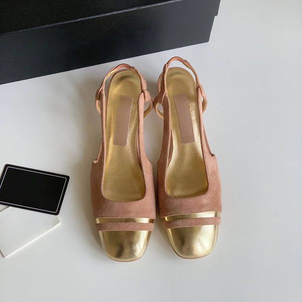 In-Stock 2025 New New-Style Square-Toed Frosted And Patent Leather Combination Mary Jane Shoes For Women With Medium_vogvips.com