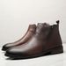European Warm Series Trendy New Genuine Martin Men's High-top Leather Winter Plush Warm Short Boots_vogvips.com