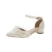 Fashion Gentle Fairy Style Temperament Thick Heel Single Shoes Female Spring And Summer Pearl One-word Buckle High Heels_vogvips.com