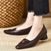 Camellia Square Head Shallow Mouth Thick Heel Single Shoes Women's Low Heel Comfortable Low Heel Soft Leather Shoes_vogvips.com