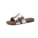Fashion Starlight Silver H Strap Outdoor Versatile Soft Sole Sandals High-end French Style Flat Slippers For Women_vogvips.com