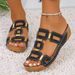 Foreign Trade European And American Large Size Solid Color Women's Slippers, 2026 New Model, Open-toe, Thick-soled,_vogvips.com