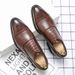 Pointed Toe Business British Style Brogue Carved New Hairstyle Loafers Casual Leather Men's Wedding Shoes_vogvips.com