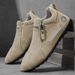 Men's Zipper Chelsea Slip-On Sneakers 2026 Breathable Boots Khaki Skate Shoes Non-Slip Durable Casual Athletic Footwear_vogvips.com