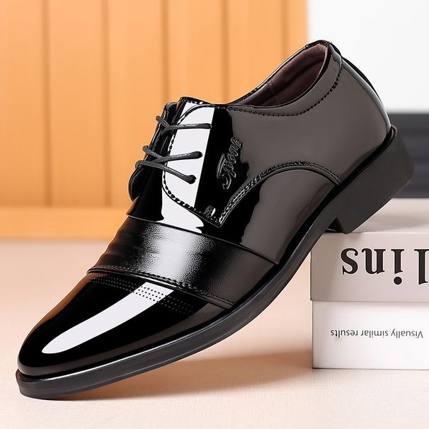 Men's Formal Dress Shoes - Business Oxfords With Breathable PU Leather & Hidden Height Increase For Wedding & Office British Groom Men's Shoes_vogvips.com