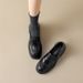 JK Academy Platform Loafers Thick Heel Single Shoes Small Leather Shoes_vogvips.com