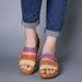 Cross-border Foreign Trade 2023 Summer New European And American Style Wedge Heel Color-blocked One-strap Women's_vogvips.com
