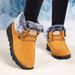 Flat Snow For Women 2025 Autumn Winter New Large Size Round Toe Lace-up Thickened Short Boots_vogvips.com