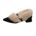 Women Dress Shoes:Fleece Winter Evening Party Wear Pointed Toe Veet Gentle Style High Heel Fashion Comfort Black/Pink_vogvips.com