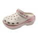 Women's Casual High Heeled Clogs EVA Platform Summer Slippers Non Slip Outdoor Couple Sandals Height Increasing Odor Resistant_vogvips.com