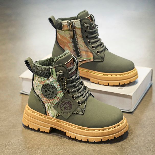 Fleece Martin Boots Cargo Knight Boots Boys And Girls Medium And Large Children's Fashion Shoes_vogvips.com