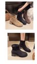 Slim Boot Lady Autumn/Winter New Square-toed Thick Mid-heel Boots With Back Zipper_vogvips.com