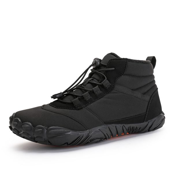 Popular Five Finger Men's Cotton Shoes With Plush Snow Boots, High Top Cotton Boots, Thick Soled Northeast Snow Boots, Five Finger Shoes_vogvips.com
