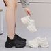 Zhao Lusi Xu Me Dazzling Same Style Dad Shoes Coconut Milk Jelly 2025 Genuine Leather Thick Sole Breathable Mesh Solid_vogvips.com