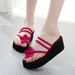 Women's Summer Fashion Outdoor Wear Platform Thick Sole Wedge Non-Slip Beach Sandals Flip-Flops For Short People Height_vogvips.com