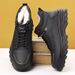 Winter Men's High-Top Fleece-Lined Warm Leather Shoes Black Korean Style Martin Boots Thickened Casual Cotton Shoes Dad_vogvips.com