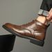Martin Boots Men's Retro Short Boots Business Dress Brock High-top Leather Shoes Heightening Tooling Leather Boots_vogvips.com