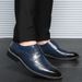 Euro Step Large Size Leather Summer Style British Pointed Brogue Soft Sole Men's Business Formal Groom Wedding Shoes_vogvips.com