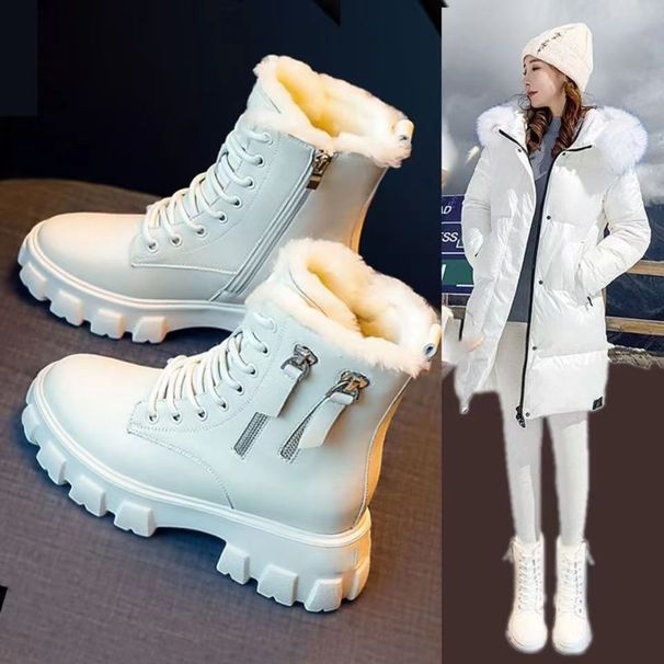 1178225343@qq.com In Stock Martin New Korean Style Fleece-Lined Autumn Winter Large Size Cotton Shoes Women's Height-Increasing_vogvips.com