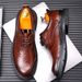 Men's Classic Derby Shoes - Formal & Business Casual Leather Oxfords With Rubber Sole, Comfortable & Durable For Office, Wedding, And Daily Wear_vogvips.com