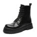 Retro Thick-soled Heightening Slim-fitting Tooling Boots Lace-up Locomotive Wind Martin Boots_vogvips.com
