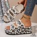 2026 New Large Size Denim Slip-On Sandals With Buckle, Versatile Leopard Print Outdoor Thick-Soled Slippers_vogvips.com