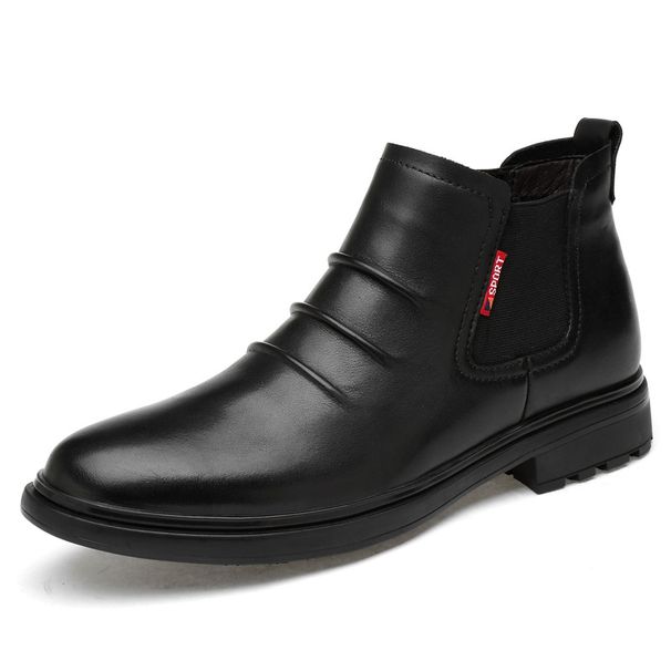 Martin Boots Men's Trendy High-top Large-size Men's Shoes, Chelsea Short Boots Thick-soled Heightening Men's Boots_vogvips.com