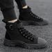 European Warm Series Summer Breathable Martin Canvas High-top Thick-soled Non-slip Men's Shoes British Trendy Workwear Boots Order_vogvips.com