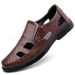 Men's Casual Leather Shoes, Hole Leather Shoes, Middle-aged Driving Shoes, Men's Shoes_vogvips.com