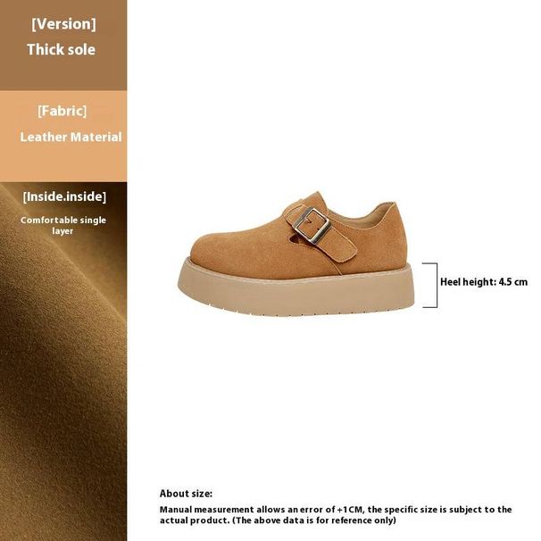 Women's Genuine Leather Platform Shoes - Lightweight Comfort With 4.5cm Hidden Height Boost (Sizes 34-40, Multiple Colors)_vogvips.com