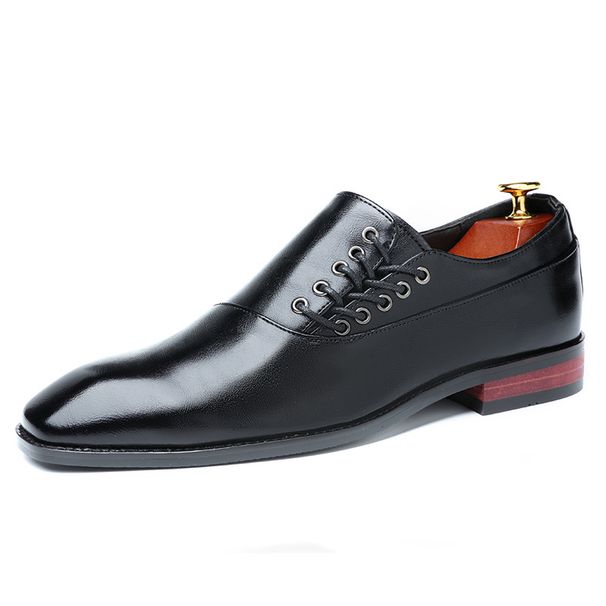 TerraStride Business Formal Leather British Pointed Derby Casual Lace-up Men's Breathable Groom Wedding Shoes Men_vogvips.com