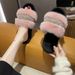Women’s Shoes Fur Crystal Flat Slippers With Diamonds Fashion High And Low Wool, Cotton Slippers_vogvips.com