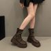 Thick-Soled British Style Martin For Women 2025 New Elastic Slim Versatile Slimming Wrinkled Pile Cigarette Boots_vogvips.com