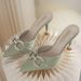 Women's Elegant Pointed Toe Mule Sandals With Rhinestones - Stylish & Comfortable Summer Slides In Sizes 33-40_vogvips.com