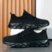 Men Lightweight Breathable Knit Running Trainers Non Slip Shock Absorbing Casual Sports Shoes_vogvips.com