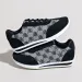 Womens Brown Monogram Print Casual Sneakers Low Top Lace Up Shoes Daily Outfit_vogvips.com