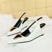 1097-K55 Style Women's Shoes With High Slng Heels, Patent Leather Hollowed Out Back Strap, Shallow Mouthed Pointed_vogvips.com