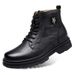 Men's Cotton Shoes, Velvet Warm High-top Top Martin Boots, Snow Boots, Men's Casual Leather Boots_vogvips.com