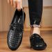 High Quality Loafers Fashion Leather Men Casual Slip On Flats Comfortable Boat Lightweight Walking Driving Shoes_vogvips.com